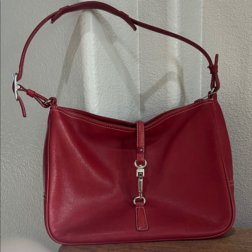 Coach Red Leather Shoulder Bag